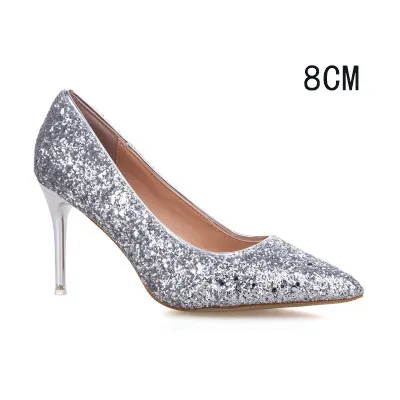 Buy Celeste Women's Yasmine Silver Glitter Stiletto Heel Prom Dress Sandal  Shoes (39, Silver) at Amazon.in