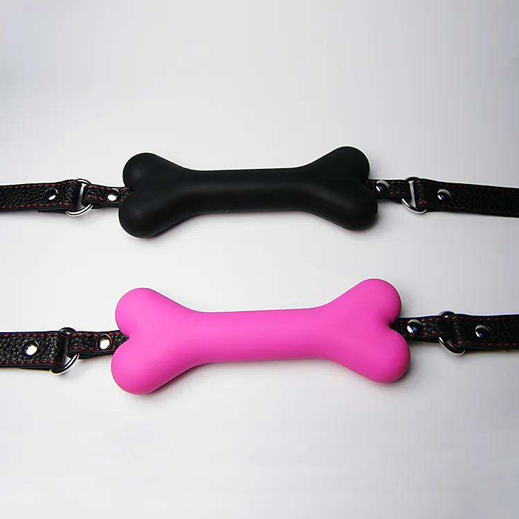 PinkBlack Silicone Bit Gag Dog Bone 2015 Nuovo Fetish Bocca Fissazione Mantenere Abbastanza Schiavo Bondage Giocattolo Del Sesso3224959