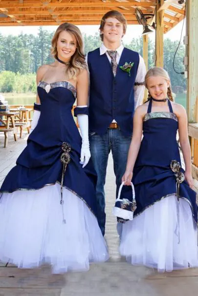 Custom Made Blue Denim A Line Wedding With Pleats And Sweetheart Neckline 2017 Country Cowboy Camo Collection EN9046 From Dress 1st 143.72 DHgate.Com