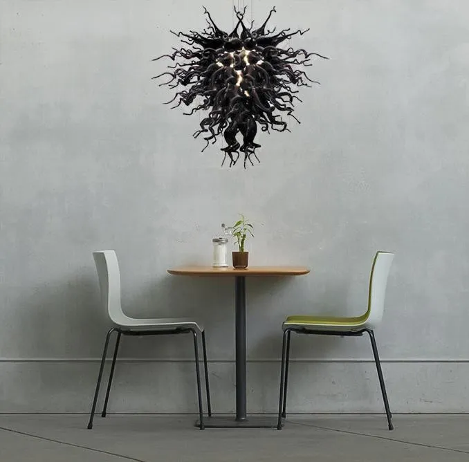 Lampy czarne żyrandole domu dekoracja projektuje oświetlenie wnętrze sztuki nowoczesnej styl murano szkło LED żyrandol