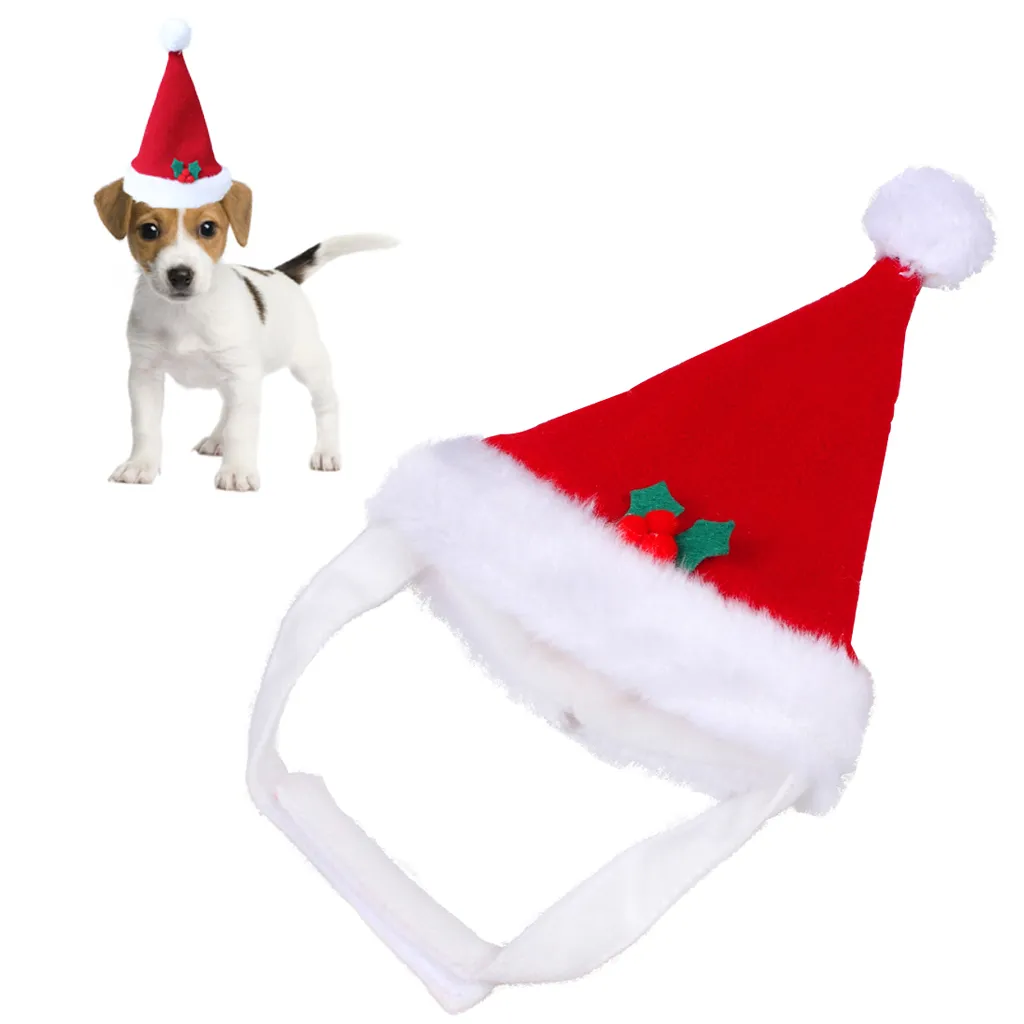 Kerstversiering Santa Geschenken Makeup Dog Kleding Winter Hoedbenodigdheden Accessoires Rode Warme Festivals Parties Gratis verzending