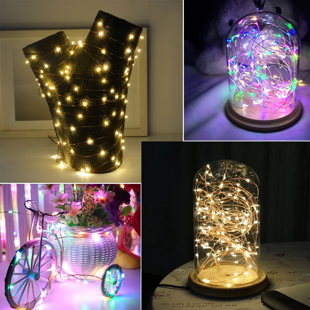 Kupfer Silber Draht LED Lichterketten 1M 2M 3M 5M 6M 10M Wasserdicht Urlaub LED Streifen für Fee Weihnachtsbaum Hochzeit Party Halloween