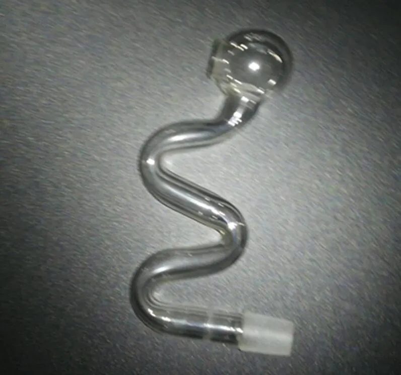 Mini Novo Comprimento Fumar Cachimbo Handle Tubos De Fumaça Curvo Mão Blown Recycler Melhor Óleo buner Erva Tigela