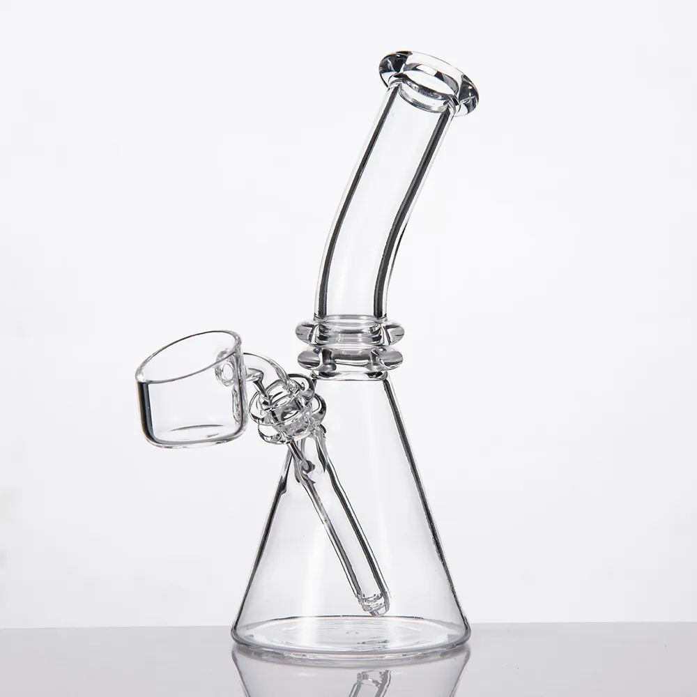 Quartz Banger Beaker Mini Bong Hookah 5 pouces Pipe à eau en verre dab rig Emballé avec une boîte noire individuelle