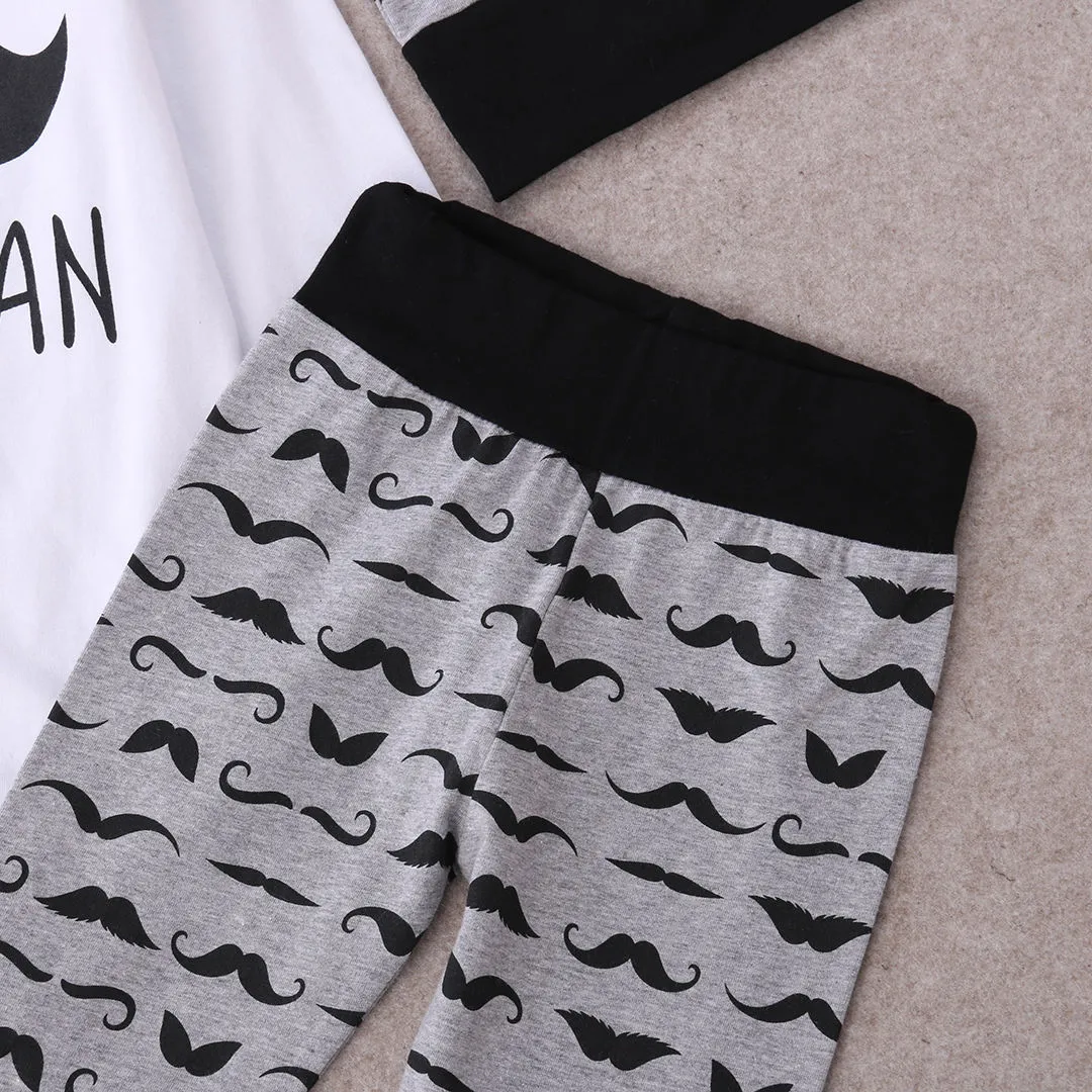 2016 Newborn baby suits Toddler Infant Kids little man funny romperspants children Boy girl moustache printed casual Clothes1876760