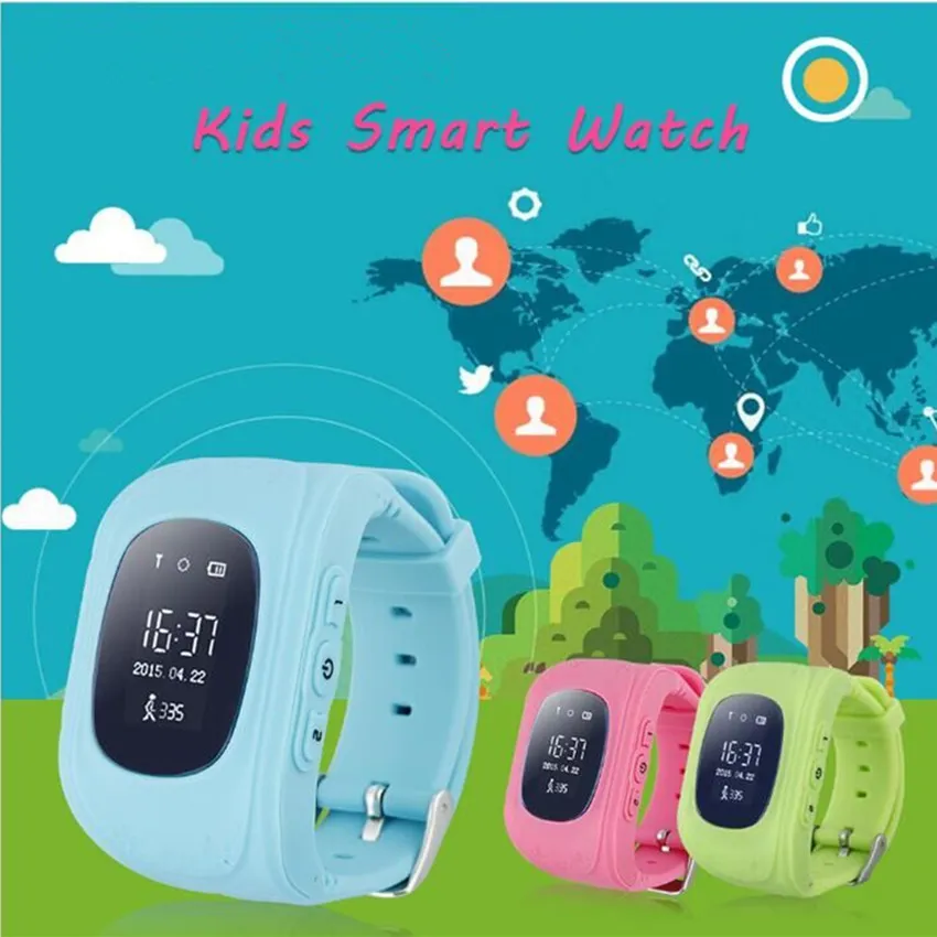 Q50 Smartwatches Enfants Anti Perte GPS Tracker Montre Pour Enfants Sos GSM Application De Téléphone Mobile Pour iOS Android Smartwatch Bracelet Alarme 