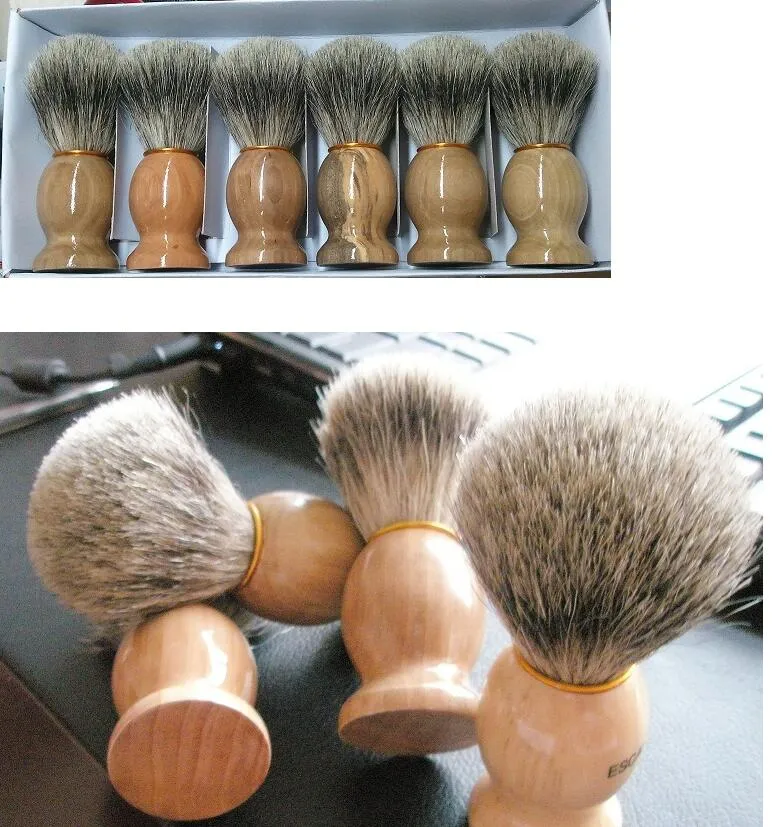 Brosse de rasage des cheveux purs purs Rasage des brosses à barbe avec une poignée en bois naturel pour les hommes de la barbe pour hommes Tool 6658758