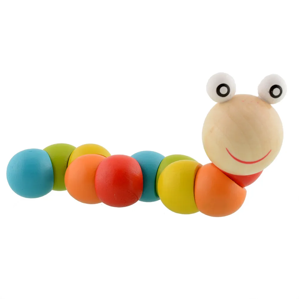 Fai da te bambino bambino lucido serpente verme torsione bruchi colorato in legno giocattolo in legno sviluppo regalo educativo trasformatore