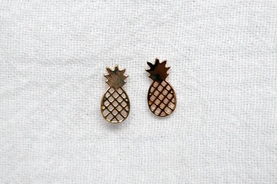 mignon minuscules boucles d'oreilles ananas belles boucles d'oreilles ananas simples drôles de fruits de fruits boucles d'oreilles pour femmes minimalistes