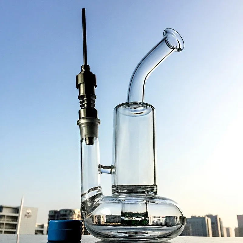 Nargile Tornado Cam Bongs Dab Petrol Kuleleri Ile 18mm Titanyum Tırnak Carb Kap Türbin PERC Cyclone Sigara Su Boruları Beher Bubbllers Nargile Borular