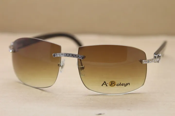 بدون شفة 4189705 نظارات كبيرة الماس النساء السود الجاموس القرن النظارات الشمسية نظارات القيادة الحجم: 62-18-140mm عدسات عالية الجودة