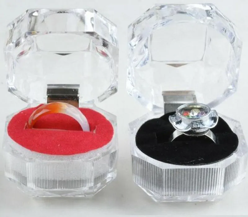 Rings Box Jewelry clear Acrylic jewellery Boxes wedding gift box ring stud dust plug box