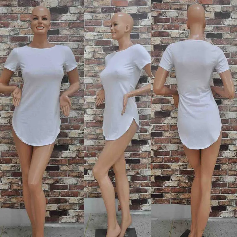 women white black tshirt dress summer style 2016 sexy bandage short beach dress cotton long tops tee t shirt dresses