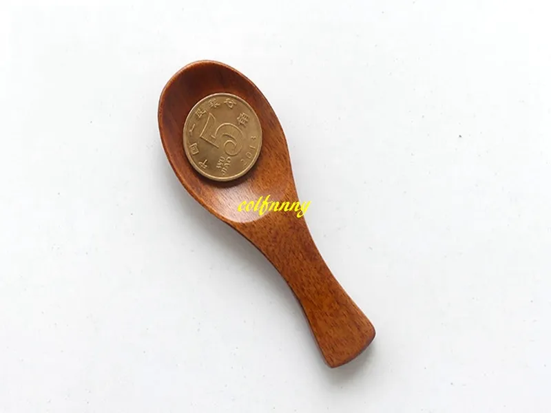 100 pz/lotto 8*2.8 centimetri Mini Cucchiaio di Legno Cucchiaino Condimento Utensile Tè Caffè Latte Cucchiaio Bambini Ice Cream Scoop Stoviglie strumento