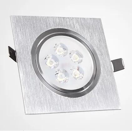 Led downlight kare gömme tavan lambaları 3 W 5 W 110 V 220 V ev kullanımı spot lamba alüminyum kasa