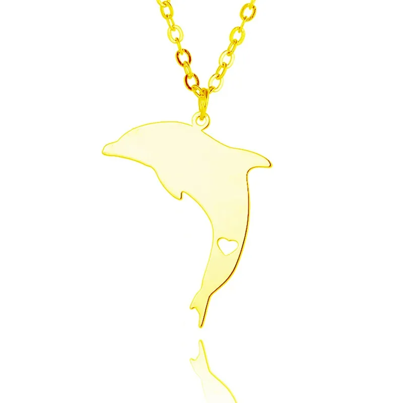 Дельфин Ожерелье Из Нержавеющей Стали Животных Шарм Звено Цепи Ювелирные Изделия для Женщин и Мужчин Детские Подарки Оптом