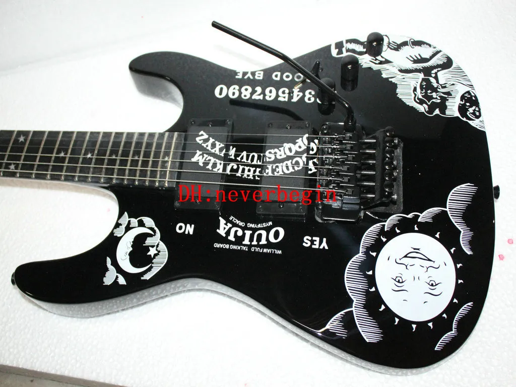 Frete grátis guitarras KH-2 Kirk Hammett Ouija preto guitarra elétrica