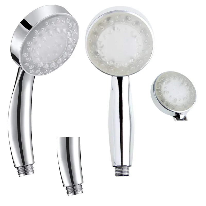 LED de acero inoxidable cabezal de ducha de mano ahorro de agua a alta presión boquilla de ducha anión duradero compacto color sólido led luz de ducha