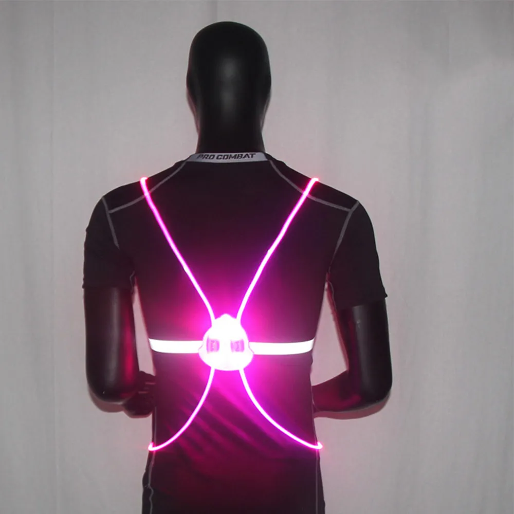 HENMI Cintura riflettente per jogging con luci a LED ricaricabile tramite USB, regolabile, per ciclismo, escursionismo, jogging, corsa, sport all'aperto