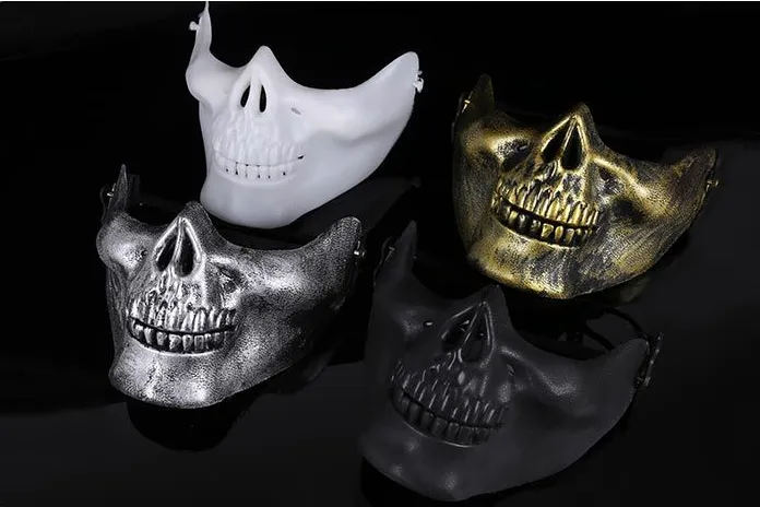 Heet Skeleton Masker Halfgezicht Daadwerkelijke Combat Warrior Gezichtsmaskers Halloween Party Scary Masker Wereldwijd