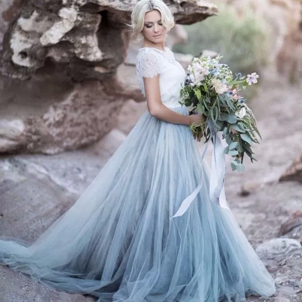 pale blue a line dress Pale Blue Tulle Lace Applique Illustion A-line Prom Dresses.PD00225 –  AlineBridal main image 0