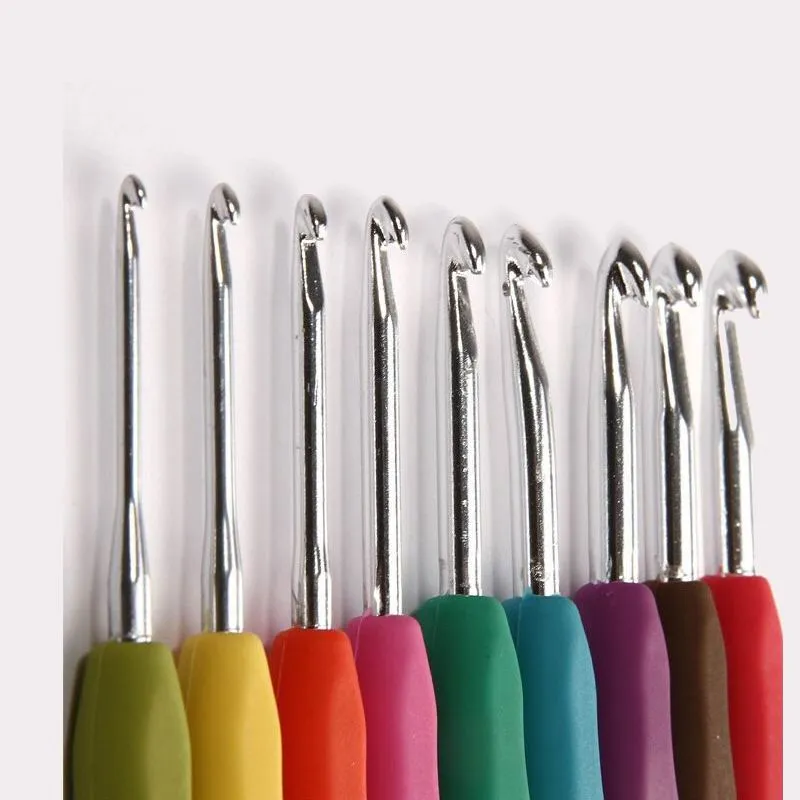 Darmowa wysyłka, Multicolor Needles Needles Mieszane Metalowe Hook Szydełkowy Zestaw Szablon TPR I Aluminium Dla Loom Narzędzia Band DIY Crafts
