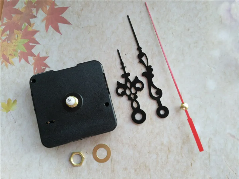 Hela 50st Sweep Quartz Clock Movement Kit Spindel Mekanism Axel 12mm med Metal Black Clock Hands4610278