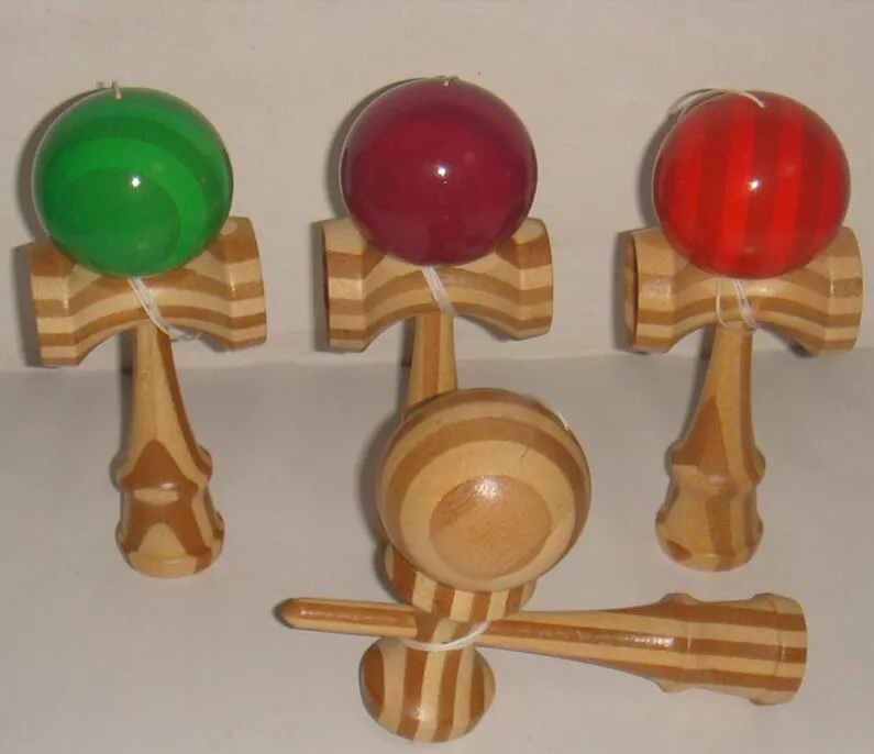 18.5 cm speelgoed bamboe Kendama Japanse traditionele hout spel kinderen speelgoed gemaakt van bamboe gratis verzending Nieuw