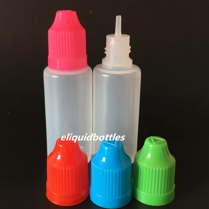 2018 Gratuit DHL Doux Style PE Aiguille Bouteille 20 ml En Plastique Flacons Compte-gouttes Enfant Preuve Caps LDPE E Liquide Bouteille Vide 20 ml