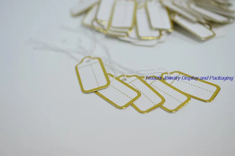 Wholesale Jewelry Display Tie-on PRICE TAG Gold Label Price Labels For Jewelry Shop Ring Bracelet Bangle Necklace 