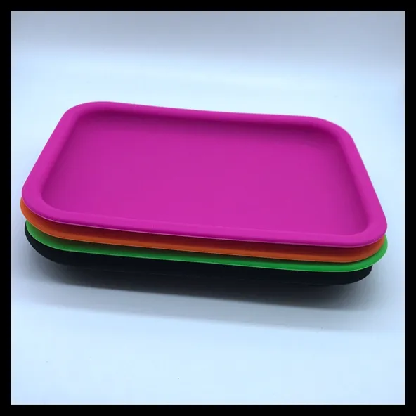 High Quality Cigarette Rolling Trays 8quot Silicone Rolling Tray Silicone Case Container Heatresistant Square Size 20cm 145cm8921688