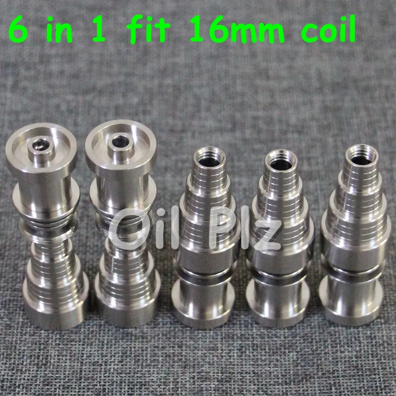 Universal Titanium Nail 10&14& 19mm 6 in 1 Adjustable Male or Female joint Carb Cap nails for Glass Pipe Bong