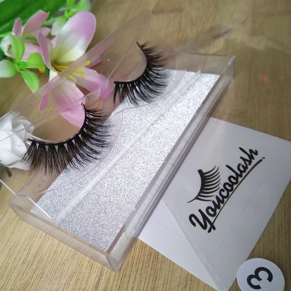 Natural Mink Strips Thick Cross False Eyelash 3D lashes Extensions factory supply for sale