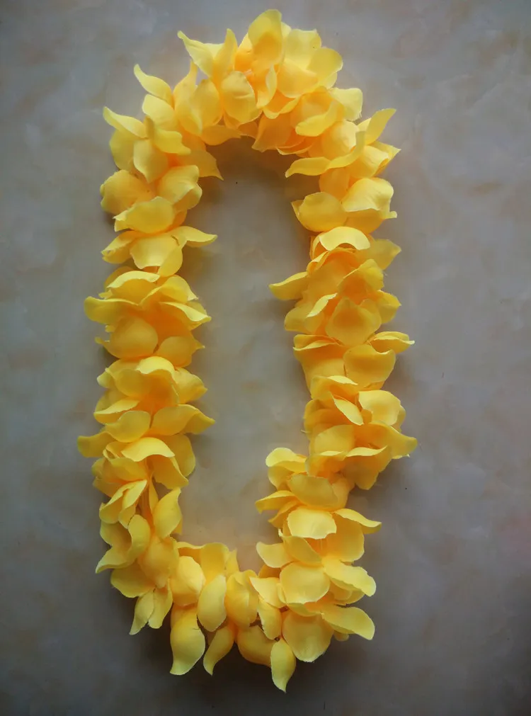 50 pièces Kauai Leis Hawaii fleur Lei 7 couleur Luau fleur collier guirlande Hula-wear robe danse spectacle fête décor livraison gratuite