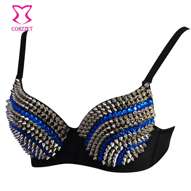 Hot Selling Punk Spiked Bras B Cup Underwire Push Up Bra Underwear