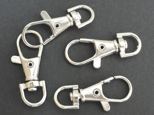 Free Ship 100Pcs silver Plated Lobster Claw key Clasps For Jewelry Making Necklace 32x13mm