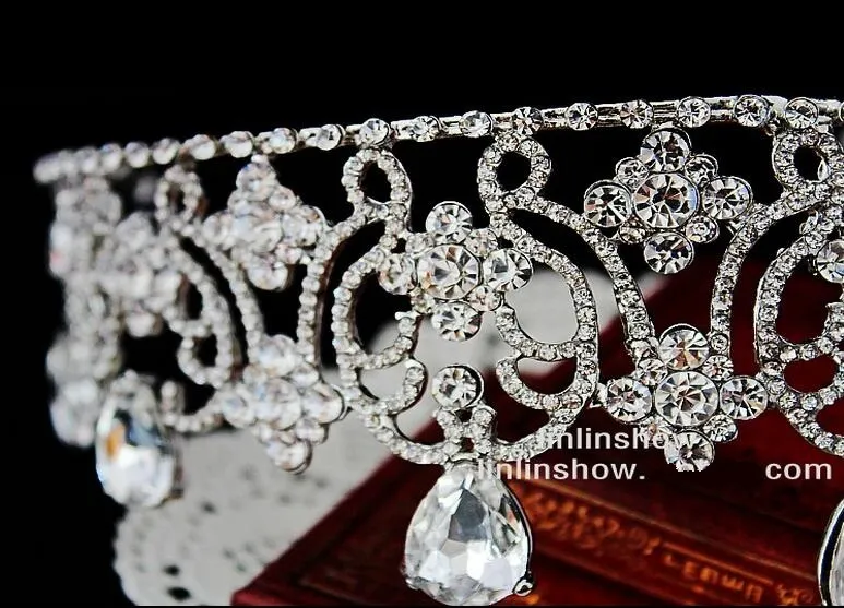 brud bröllop kristall rhinestone hår tillbehör huvudband krona tiara prom pageant hårnål hår kam