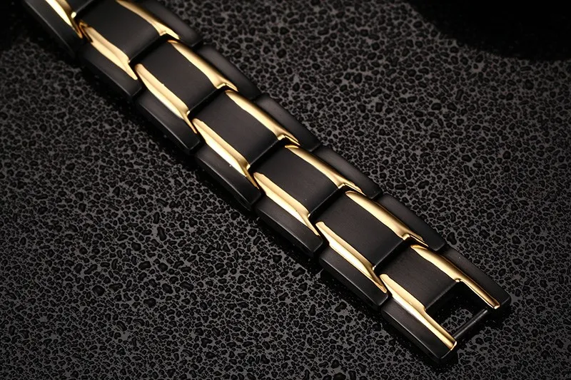 Black Men's Health Bracelets & Bangles Magnetic H Power Stainless Steel Charm Bracelet Jewelry For Man256O