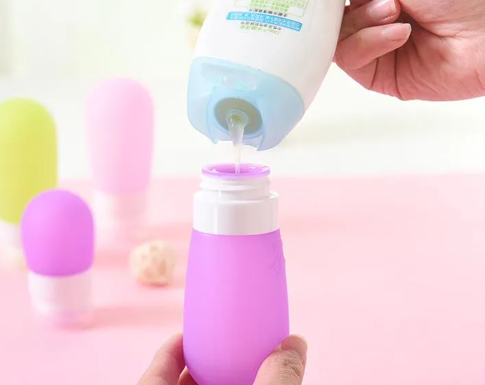 Neue Ankunft 38 ml Tragbare Mini Silikon Flasche Reise Lotion Punkte Shampoo Container Nachfüllbare Flaschen kostenloser versand