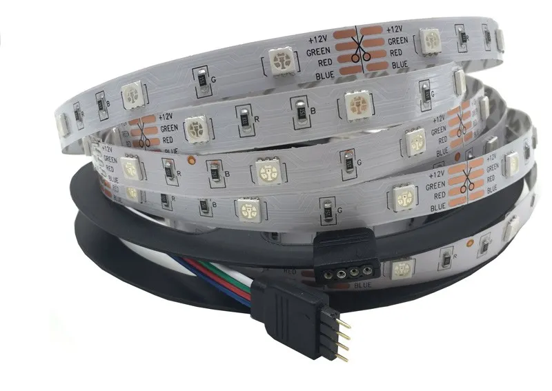 100m non impermeabile SMD 5050 RGB LED Strip Light 30LEDs/M 5M Nastro flessibile tiras led + Telecomando 44key + Adattatore di alimentazione DC 12V