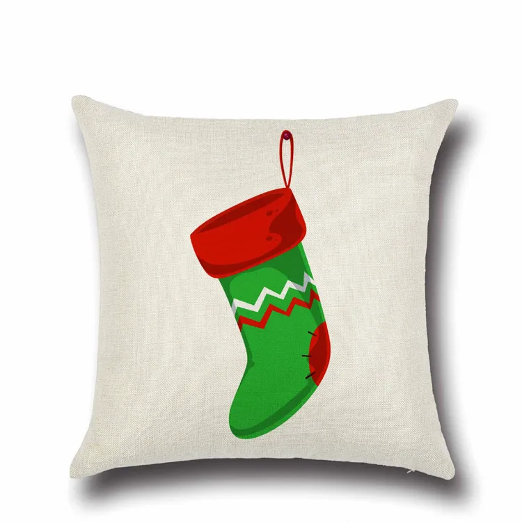 Hot Desenhos Animados de Natal Meia Impressão Fronhas XMAS Gfit Casa Sofá Decorativo Fronha Kids Presente YLCM