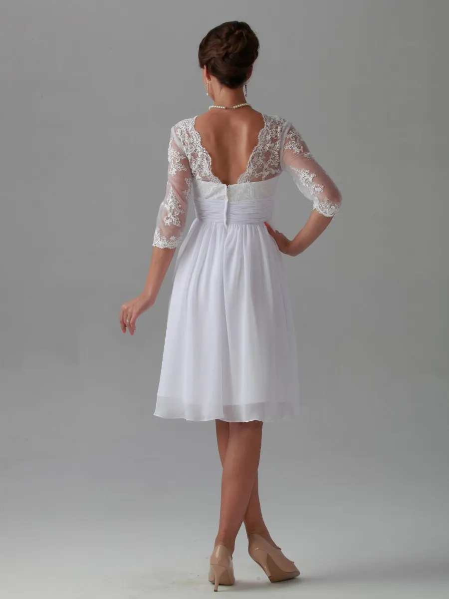 Empire waist online short wedding dress