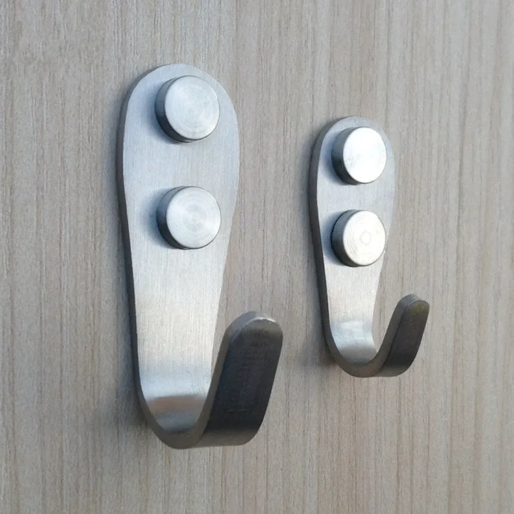 Bathroom Accessories Robe Hooks 2 Models Stainless steel door back Single hook Kitchen Wardrobe Hangers Wholesale