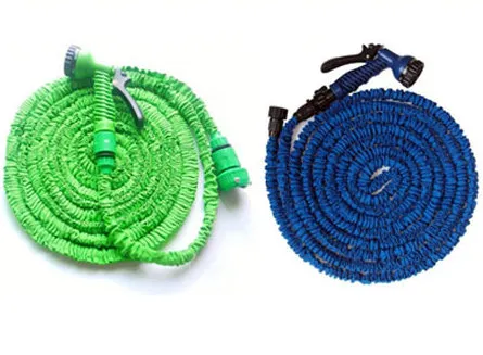 high quality 50FT retractable hose/Expandable Garden hose Blue Green color fast connector water hose with water gun OM-D9