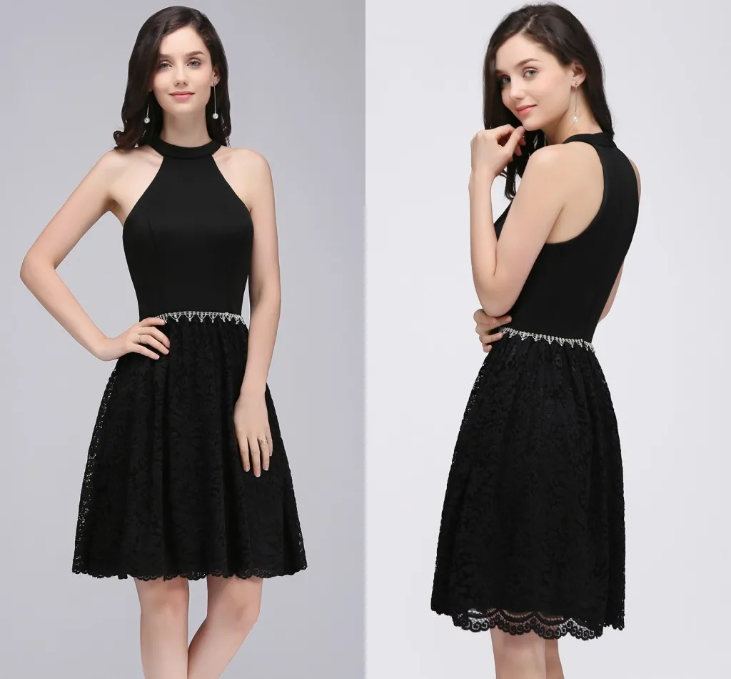Designer Lace A Line Party Dress High Neck, Off Shoulder, Mini Cocktail