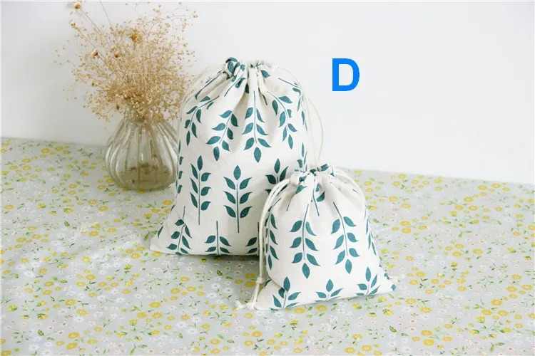 캔버스 Drawstring 가방 크리스마스 선물 가방 홈 및 주방 집 보관 조직 장식 화장 가방 여행 도기 가방