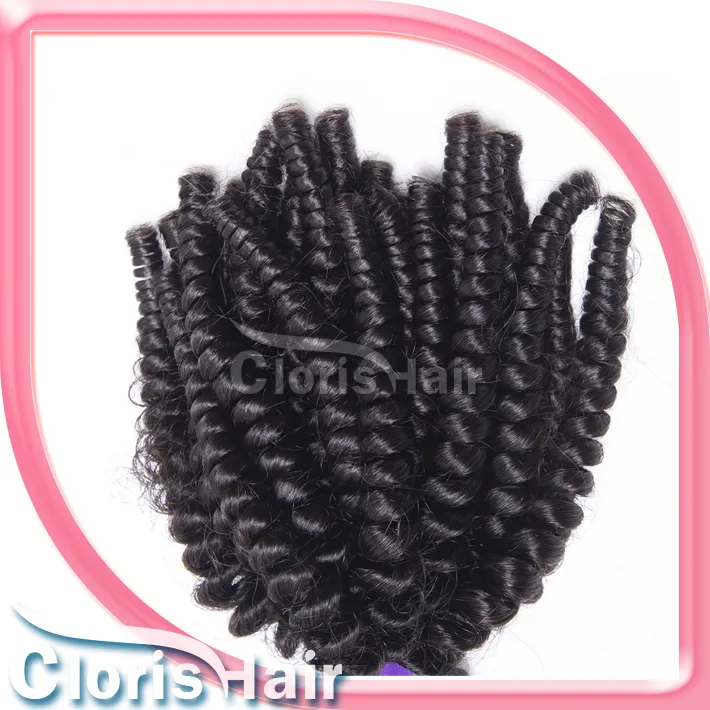 Toppförsäljning 3 buntar Afro Kinky Curly Human Hair Weave Rå Obehandlade Peruvian Virgin Bouncy Curls Sy i förlängningar