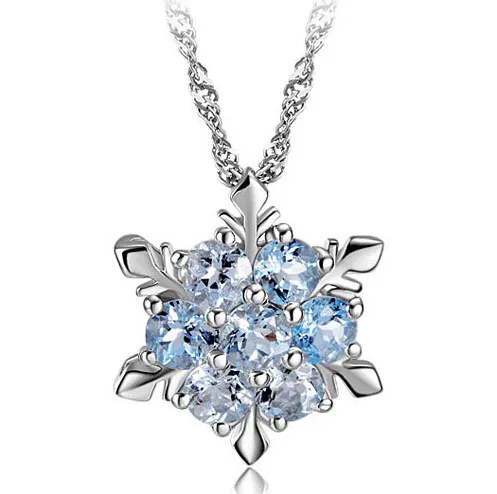 Moda prata chapeamento casamento jóias cubic zirconia snowflake estrela pingente colar mulheres menina festa acessórios colar de cristal austríaco