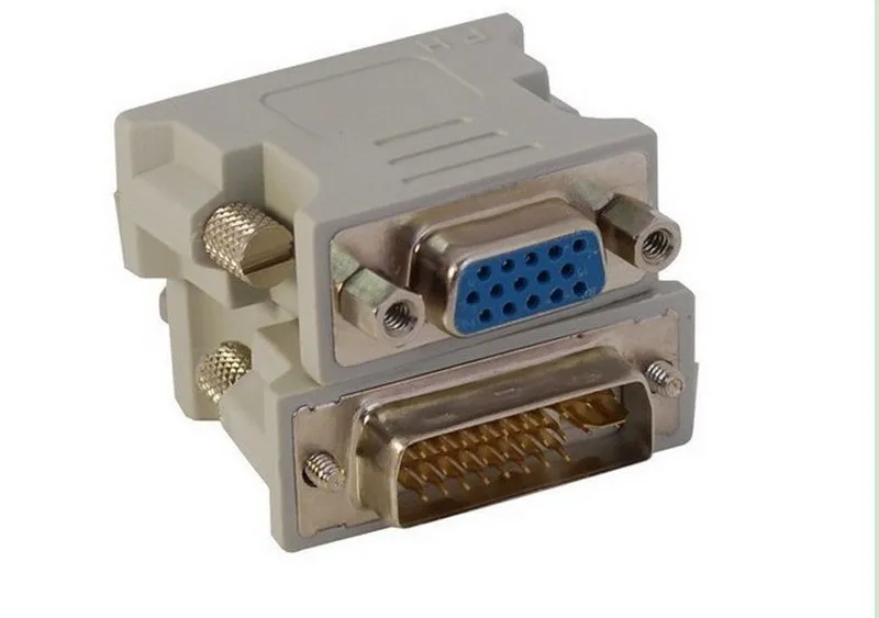 Wolesale 200 stks / partij vloeibaar Crystal Display DVI-adapter Pluggen DVI24 + 5 Vrouwelijke DB15 Connector DVI draait revolutie van VGA-monitor