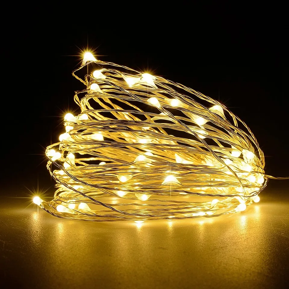 LED Światła łańcuchowe 10m 33ft 100led 5 V USB Powered Wodoodporne Wodoodporne Ciepłe Białe / RGB Copper Wire Boże Narodzenie Festiwal Wedding Party Decoration